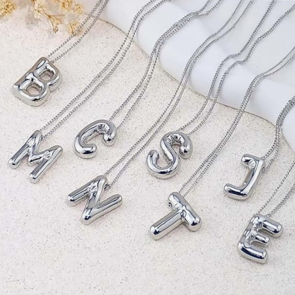 Jewelry - 14KT Gold Plated Initial Bubble Letter Necklace NWT